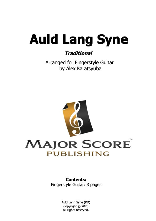 Auld Lang Syne - Fingerstyle Guitar