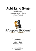 Auld Lang Syne - Alto sax & Piano (F)