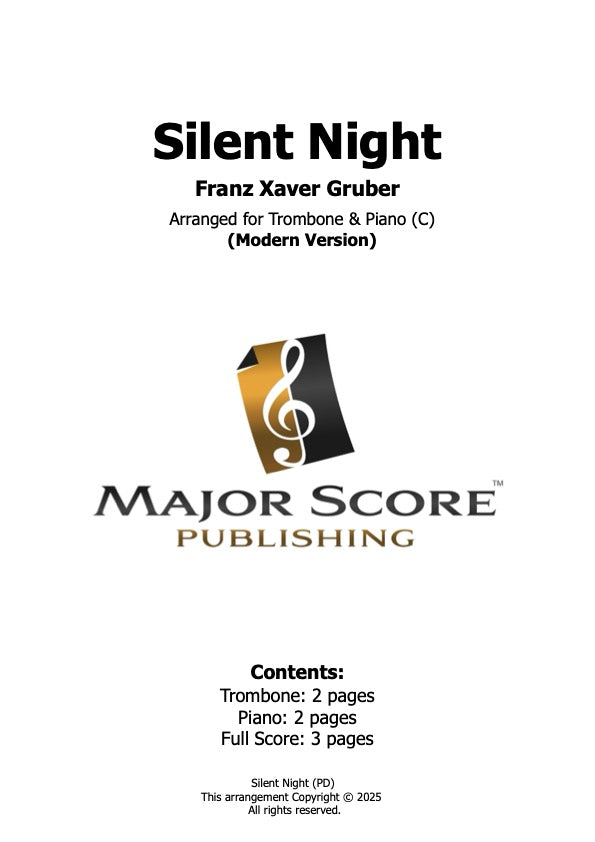 Silent Night - Trombone & Piano (C)