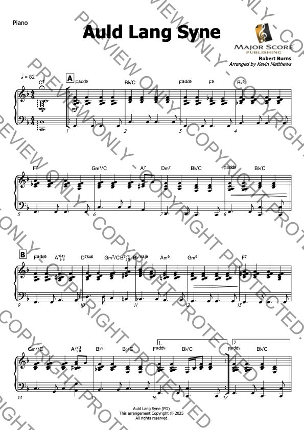 Auld Lang Syne - Cello & Piano (F)