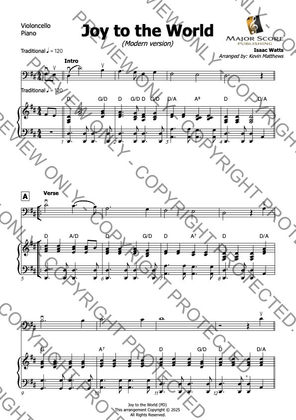 Joy to the Word - Cello & Piano (D)