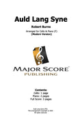 Auld Lang Syne - Cello & Piano (F)