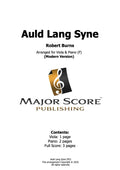 Auld Lang Syne - Viola & Piano (F)