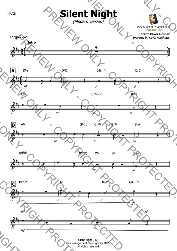 Silent Night - Flute & Piano (C)