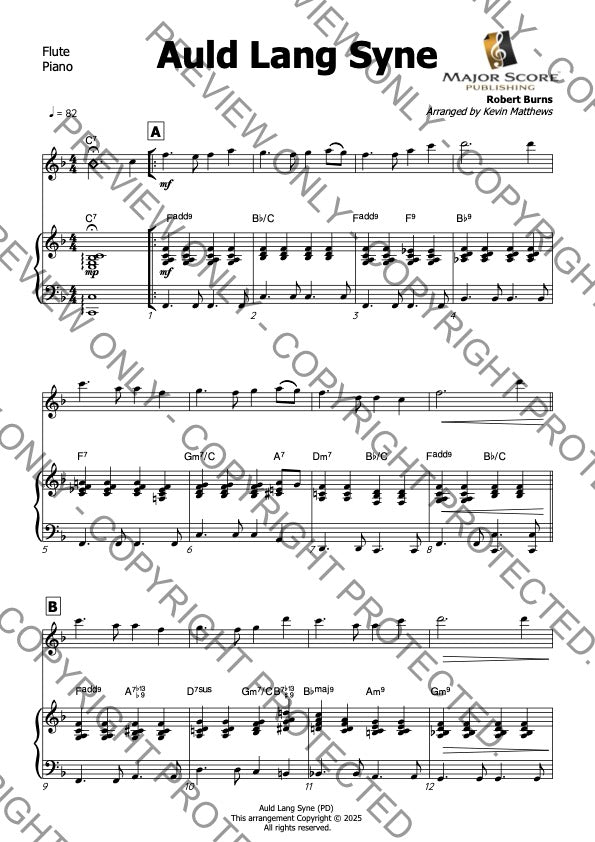 Auld Lang Syne - Flute & Piano (F)