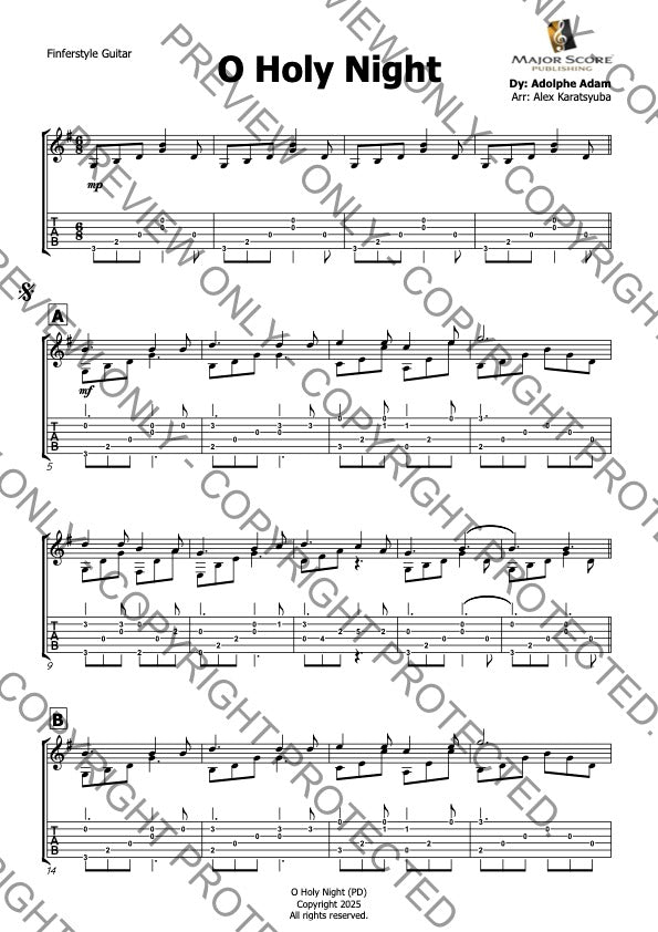 Fingerstyle Guitar -  Christmas sheet music bundle