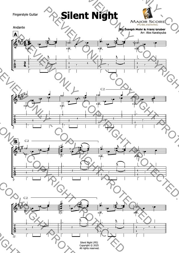 Fingerstyle Guitar -  Christmas sheet music bundle