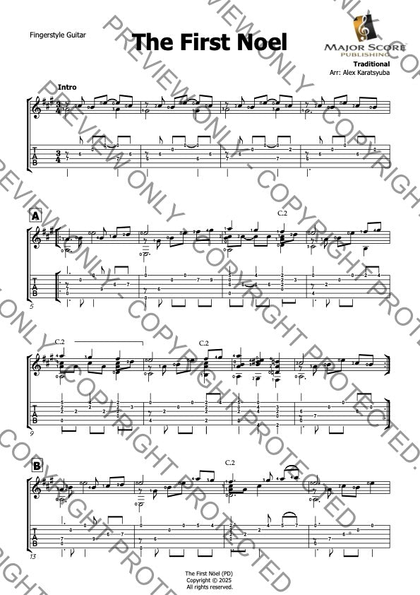 Fingerstyle Guitar -  Christmas sheet music bundle