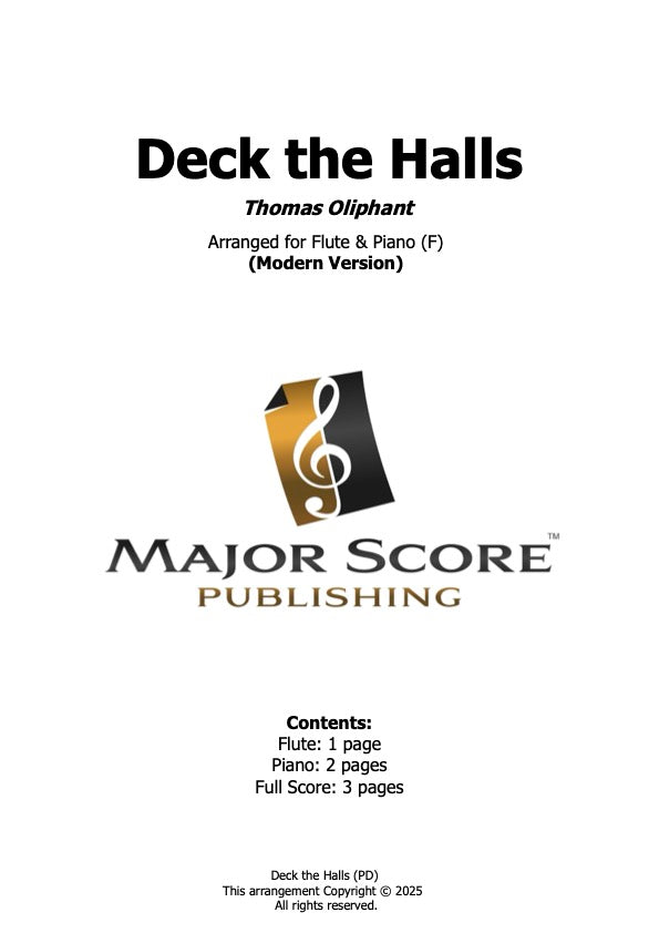 Deck the Halls - Flute & Piano (F)