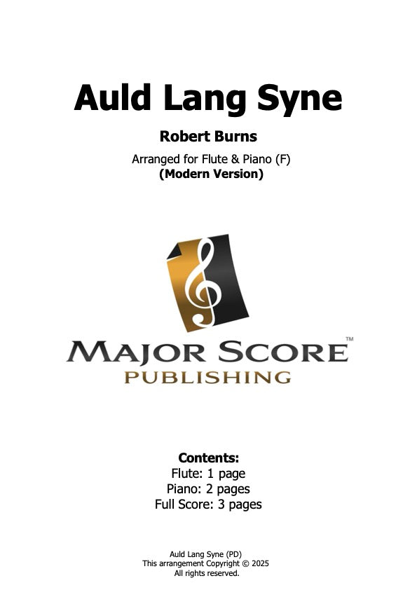 Auld Lang Syne - Flute & Piano (F)