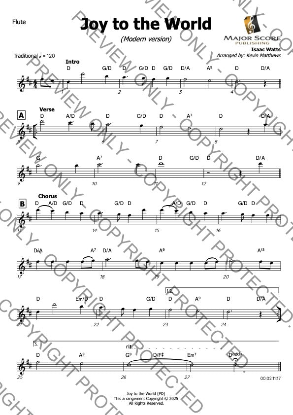 Joy to the World - Flute & Piano (D)