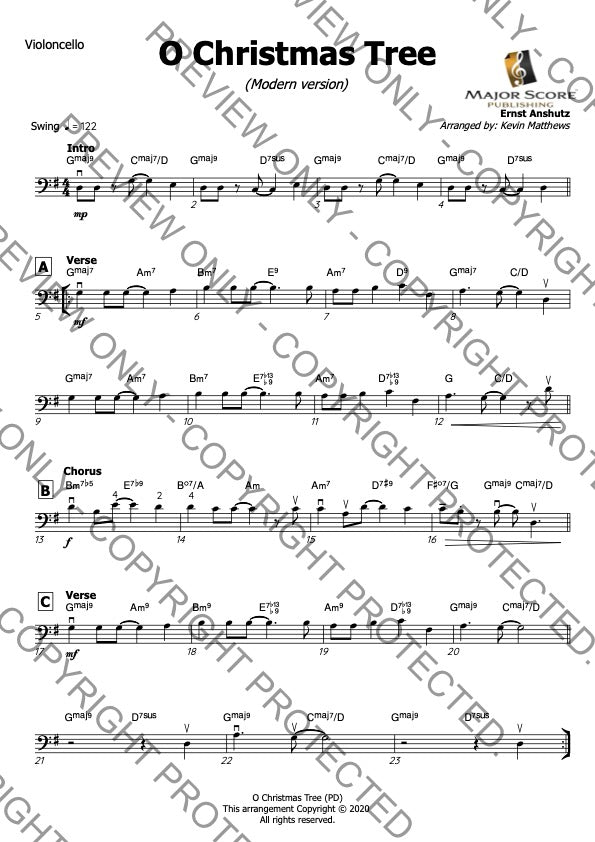 O Christmas Tree - Cello & Piano (G)