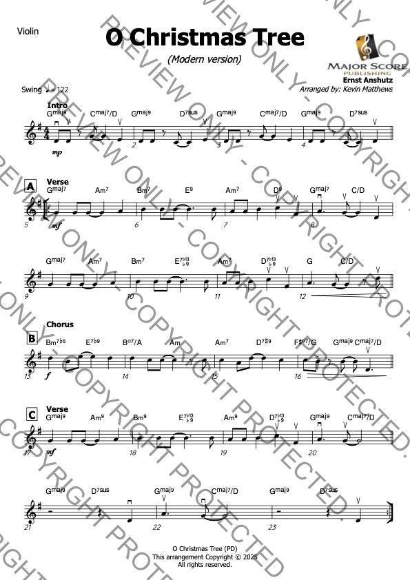 O Christmas Tree - Violin & Piano (G)