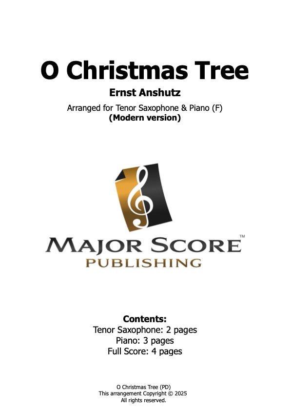 O Christmas Tree - Tenor Saxophone & Piano (F)