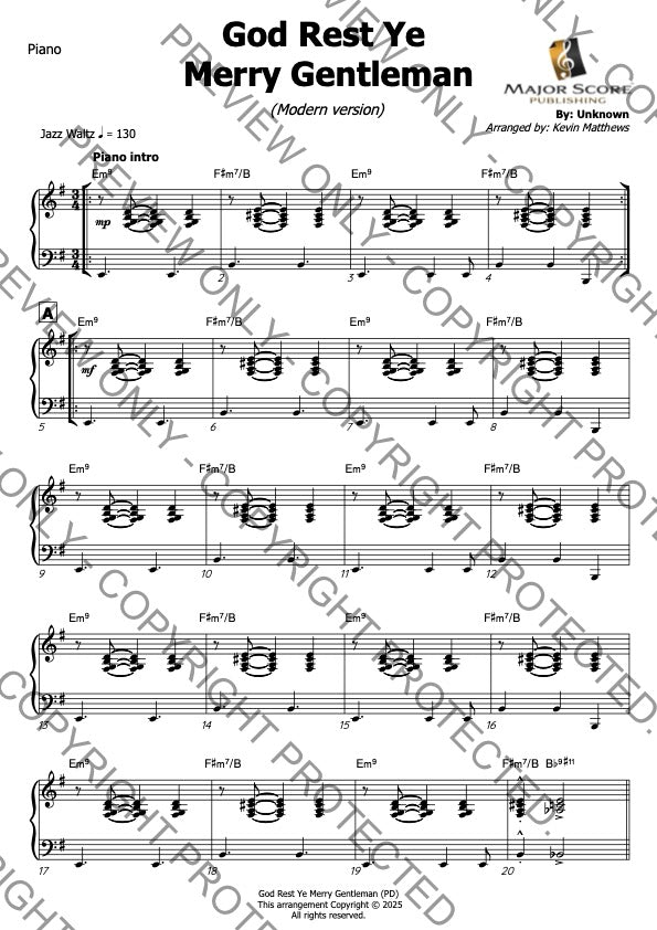 God rest Ye Merry Gentleman - Trombone & Piano (G)