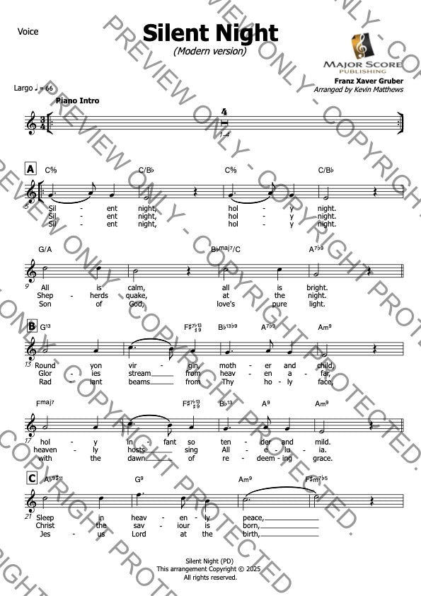 Silent Night - Vocal & Piano (C)