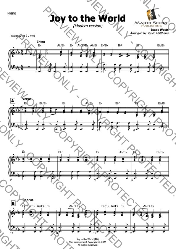 Joy to the World - Trumpet in Bb & Piano (Eb)