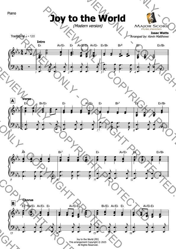 Joy to the World - Tenor Sax & Piano (Eb)