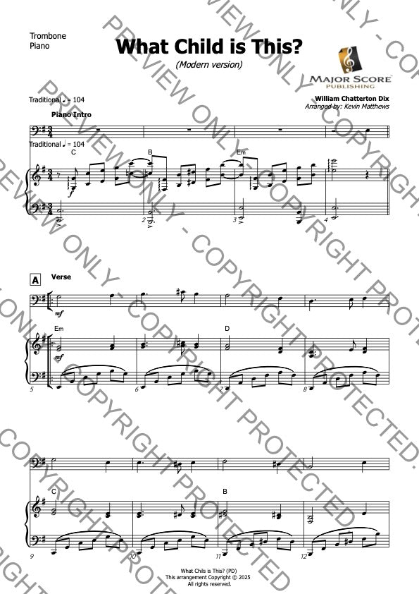 What Chilid Is This? - Trombone & Piano (E min)
