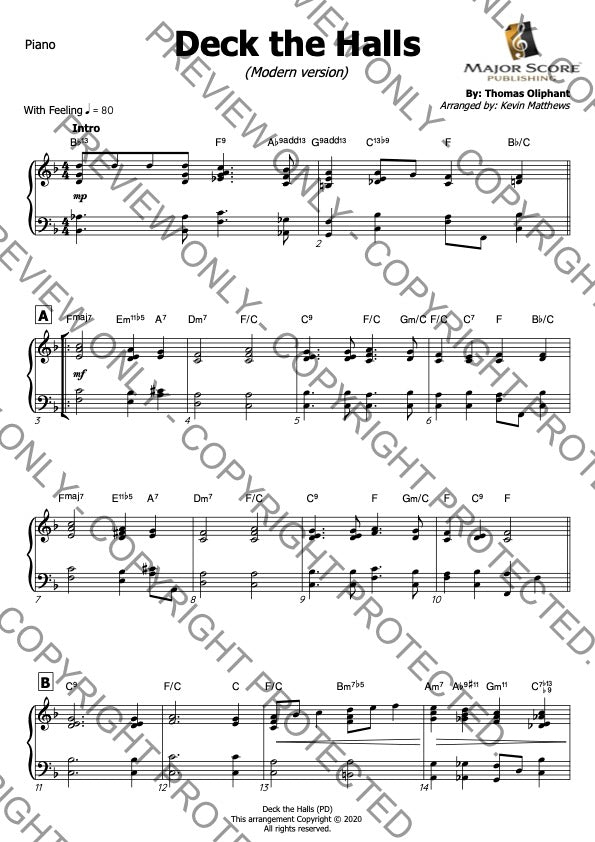 Deck the Halls - Trombone & Piano (F)