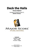 Deck the Halls - Trombone & Piano (F)