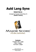 Auld Lang Syne - Bb Trumpet & Piano (F)