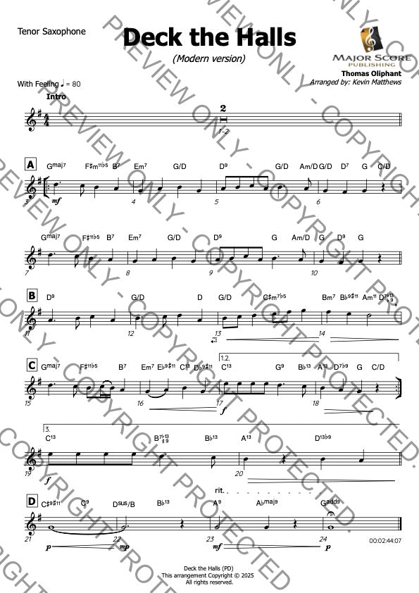 Tenor sax & Piano - Christmas sheet music bundle