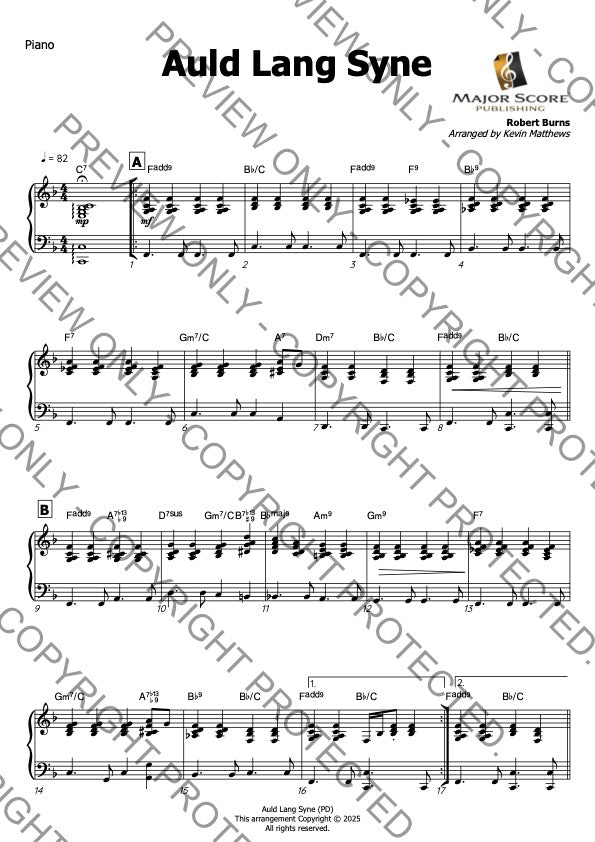 Auld Lang Syne - Violin & Piano (F)