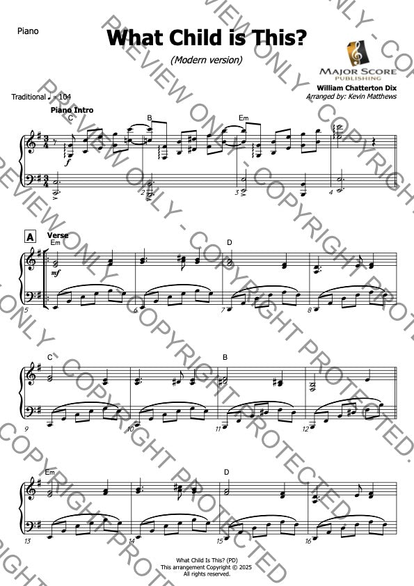 What Child Is This? - Viola & Piano (E min)