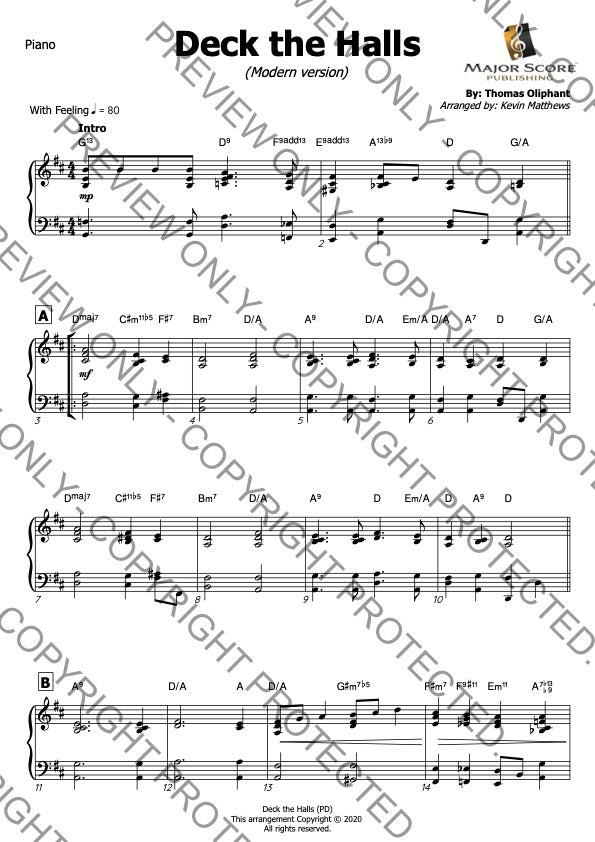 Deck the Halls - Viola & Piano (D)